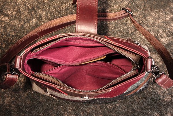 Boho Ladies Spliced Leather Over The Shoulder Bag Crossbody Small Bags For Women - Image 10