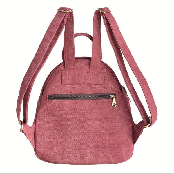 Boho Women's Canvas Backpack Purse Small Canvas Rucksack - Image 10