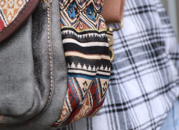 Boho Womens Canvas Rucksack Small Canvas Backpack Bag Chest Bag For Women - Image 21