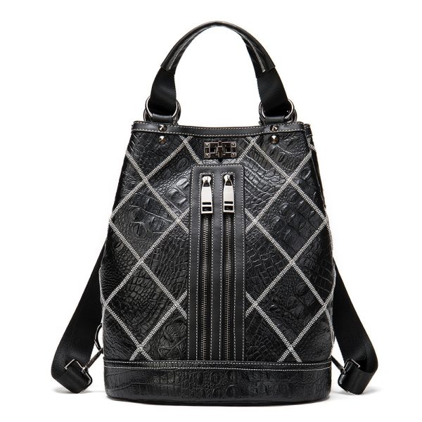 Boho Womens Convertible Leather Backpack Purse Shoulder Bucket Bag - Image 13