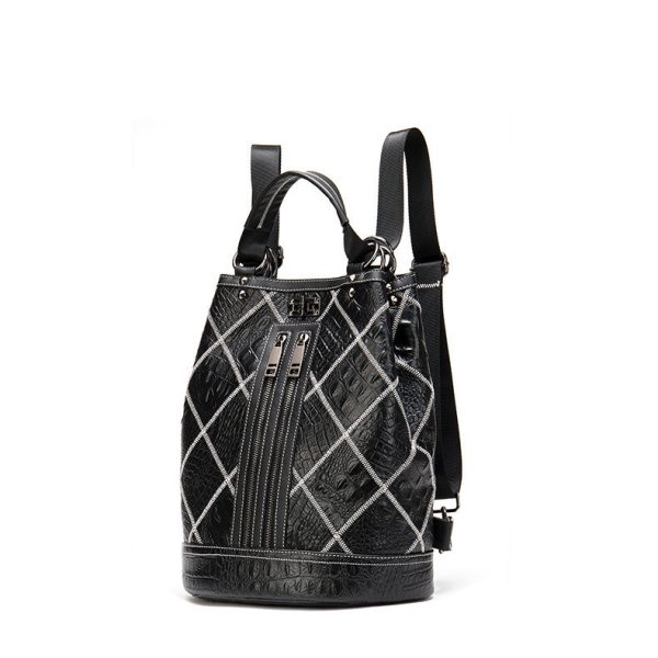 Boho Womens Convertible Leather Backpack Purse Shoulder Bucket Bag - Image 11