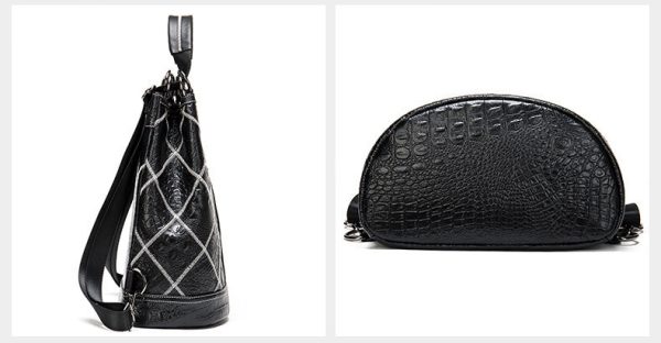 Boho Womens Convertible Leather Backpack Purse Shoulder Bucket Bag - Image 14