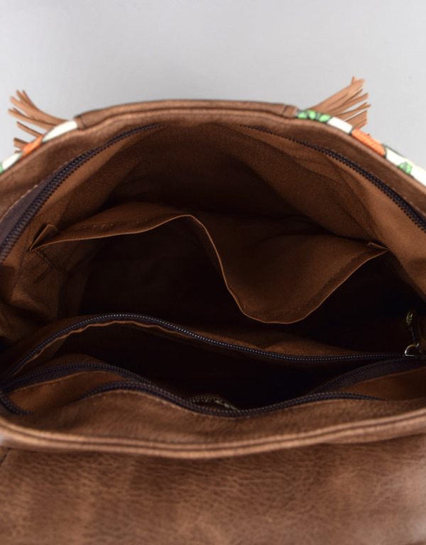 Boho Womens Vegan Backpack Purse Small Ladies Brown Rucksack Bag - Image 9