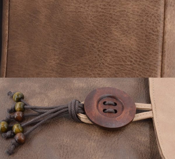 Boho Womens Vegan Backpack Purse Small Ladies Brown Rucksack Bag - Image 10