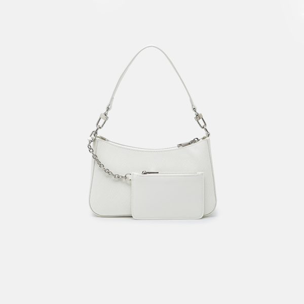 Stylish White Leather Shoulder Bag Genuine Leather Handbags For Ladies - Image 2