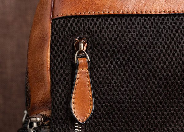 Green Ladies Genuine Leather Backpack With Built In Universal USB Port For Women On Sale - Image 12