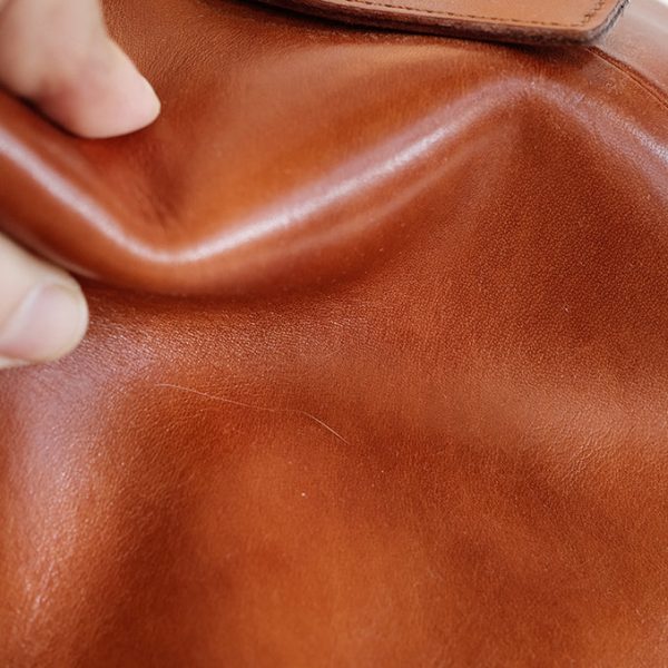 Cute Womens Small Tote Bag With Zipper Brown Leather Shoulder Bag - Image 9