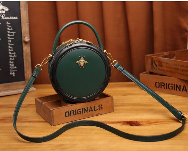 Bee Leather Circle Bag Crossbody Bags Shoulder Bag Purses for Women - Image 25