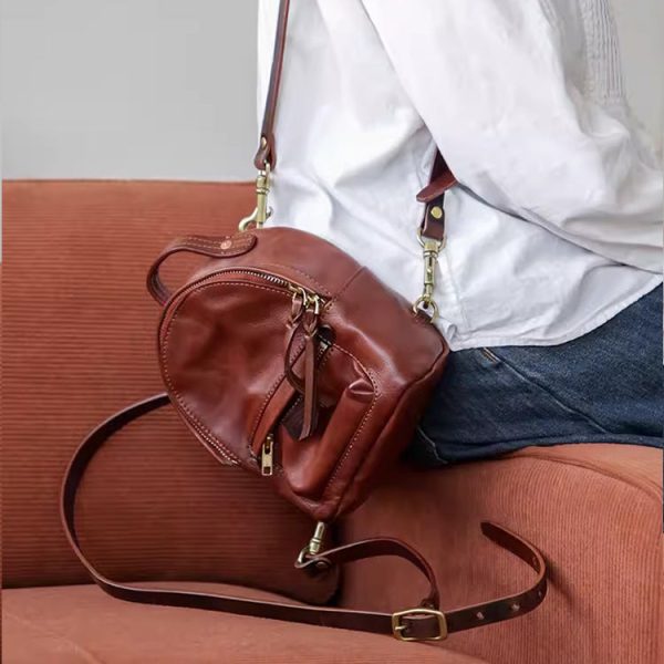 Vintage Womens Genuine Leather Mini Backpack Purse Rucksack Purse For Women - Image 21