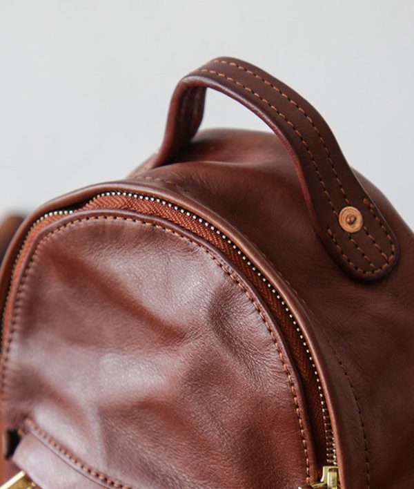Vintage Womens Genuine Leather Mini Backpack Purse Rucksack Purse For Women - Image 14