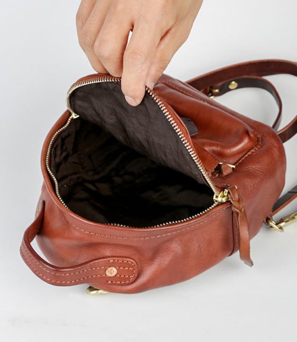 Vintage Womens Genuine Leather Mini Backpack Purse Rucksack Purse For Women - Image 13