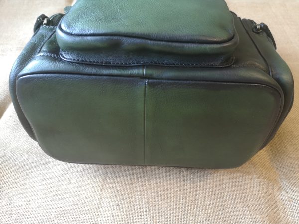 Vintage Womens Brown Leather Backpack Purse Designer Laptop Book Bag for Women - Image 14
