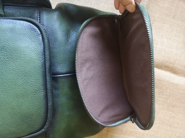 Vintage Womens Brown Leather Backpack Purse Designer Laptop Book Bag for Women - Image 8