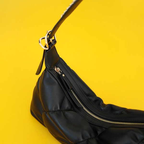 Small Womens Leather Underarm Shoulder Bag Black Crossbody Purses For Women - Image 8