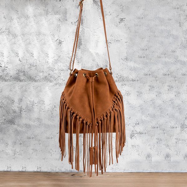 Vintage PU Leather Boho Crossbody Fringe Purse Shoulder Bag for Women - Image 2
