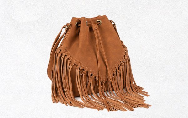 Vintage PU Leather Boho Crossbody Fringe Purse Shoulder Bag for Women - Image 9
