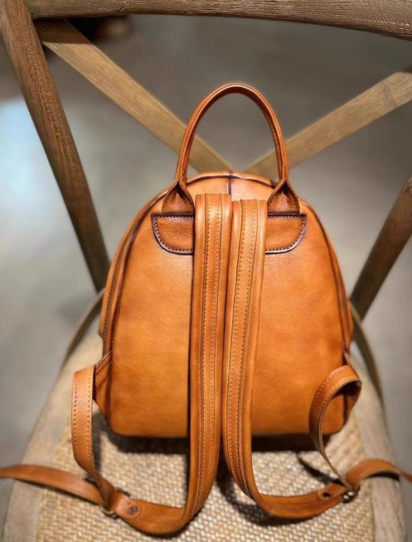 Vintage Ladies Leather Backpack Handbag Small Shoulder Bags For Women - Image 11