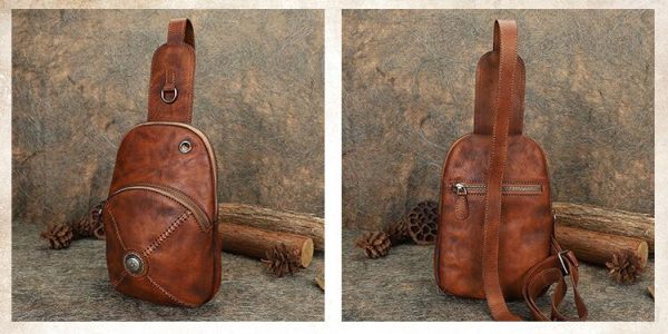 Women's Designer Leather Sling Bag Purse Chest Pack Bag For Women - Image 8