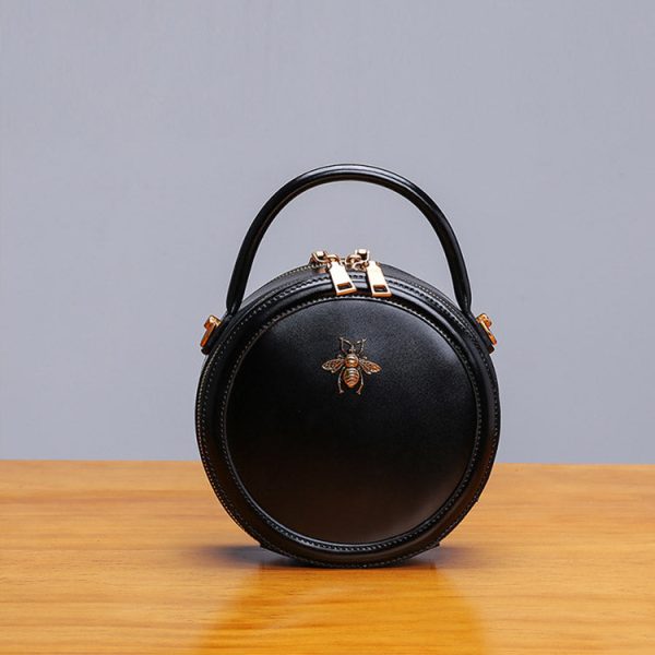 Bee Leather Circle Bag Crossbody Bags Shoulder Bag Purses for Women - Image 19