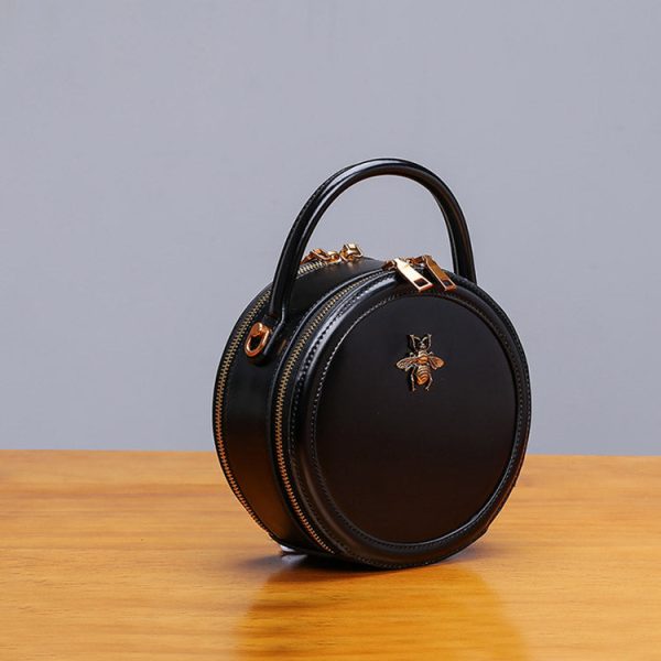 Bee Leather Circle Bag Crossbody Bags Shoulder Bag Purses for Women - Image 20