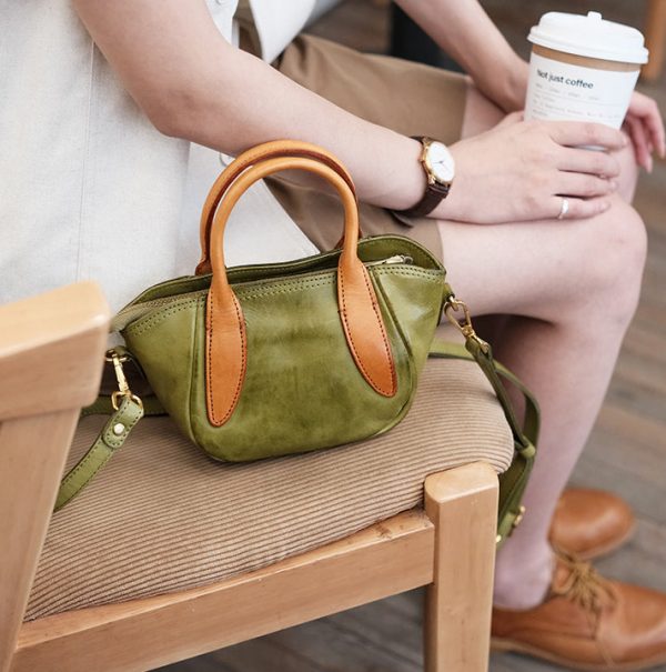 Womens Mini Leather Shoulder Bag Leather Crossbody Purse - Image 3