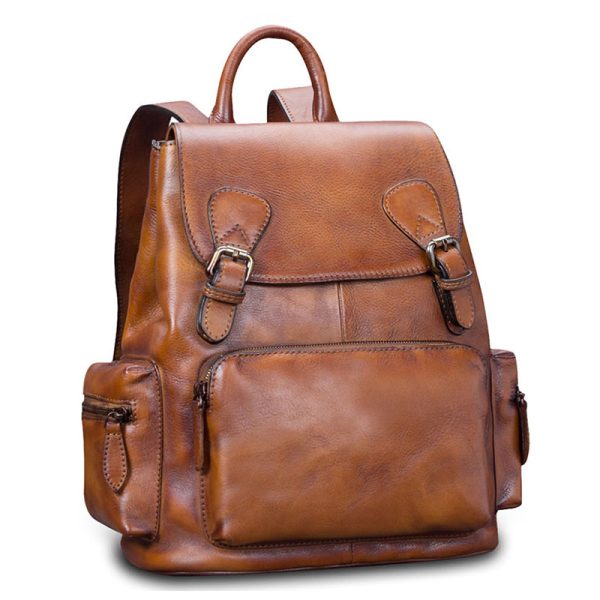 13 Cool Womens Brown Leather Backpack Purse Trendy Backpacks for Women - Image 4
